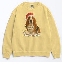 Load image into Gallery viewer, Christmas Dog Sweatshirt, Holiday Basset Hound Gift, Festive Pet Lover Sweater, Unisex Cozy Winter Apparel, Cute Dog Design
