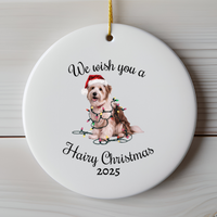 Load image into Gallery viewer, Christmas Coton De Tulear Ornament, Christmas Lights Dog Keepsake
