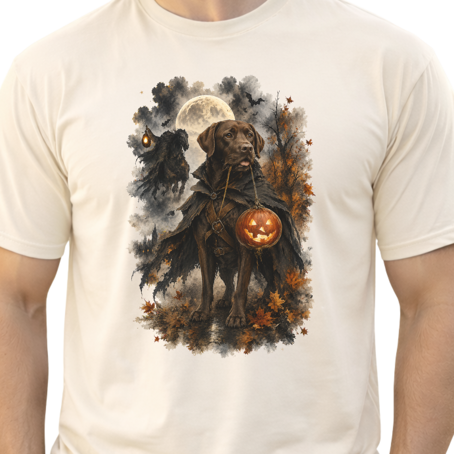 Chocolate Lab Headless Horseman Inspired Halloween Comfort Colors Shirt