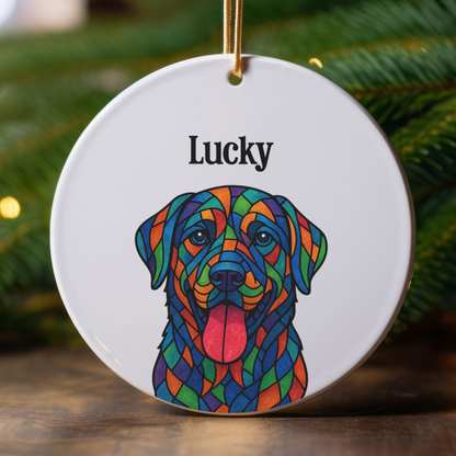 Personalized Geometric Pet Ornament