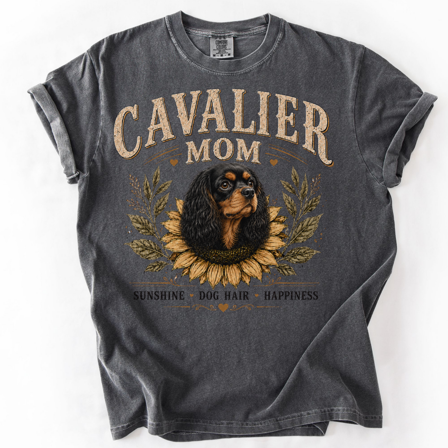Black and Tan Cavalier Mom Shirt, Cavalier King Charles Spaniel Tee, Dog Lover Gift