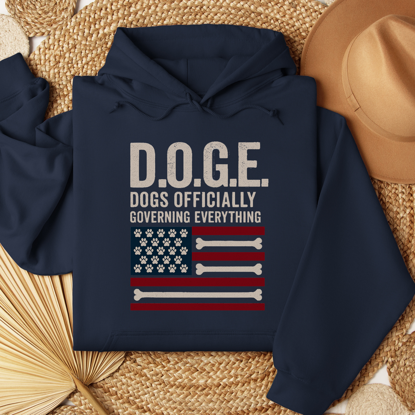 DOGE Funny Patriotic Dog Shirt Dogs Officially Governing Everything Tee for Pet Lovers and 4th of July Fans