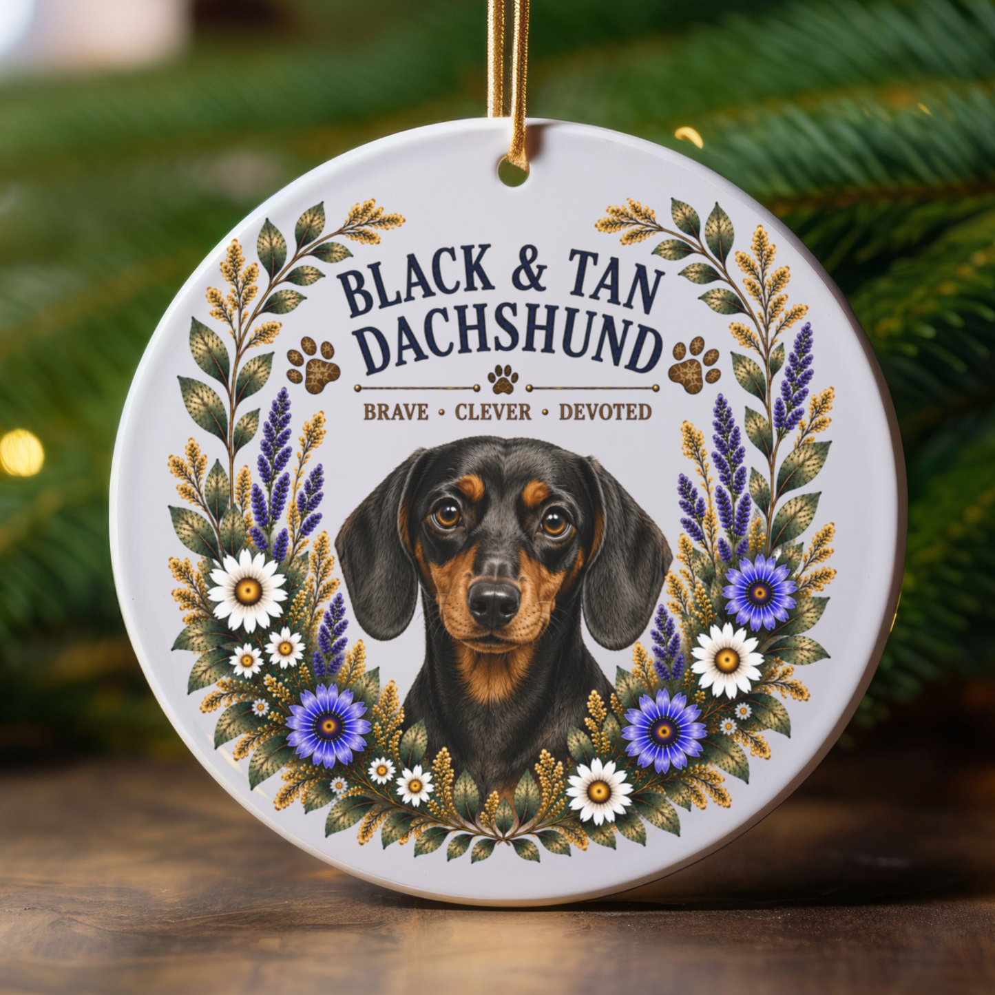 Black and Tan Dachshund Ornament, Dachshund Lover Gift, Doxie Mom Dog Keepsake