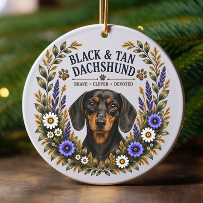 Black and Tan Dachshund Ornament, Dachshund Lover Gift, Doxie Mom Dog Keepsake