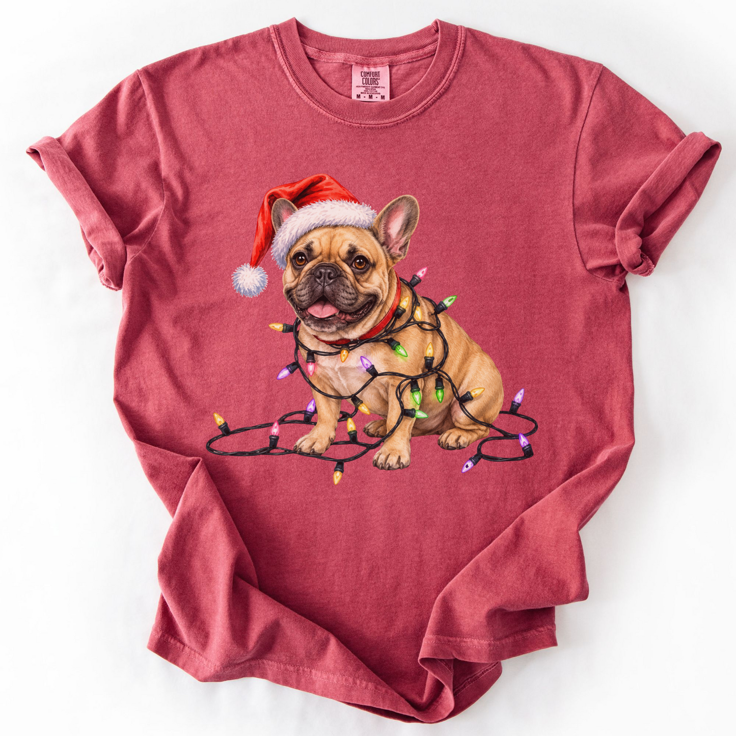 Fawn French Bulldog Christmas Lights Shirt
