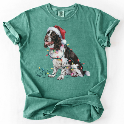 Christmas Springer Spaniel Shirt, Christmas Lights Dog Shirt, Christmas Dog, Springer Spaniel Mom, Gift for Dog Lover, Springer Spaniel