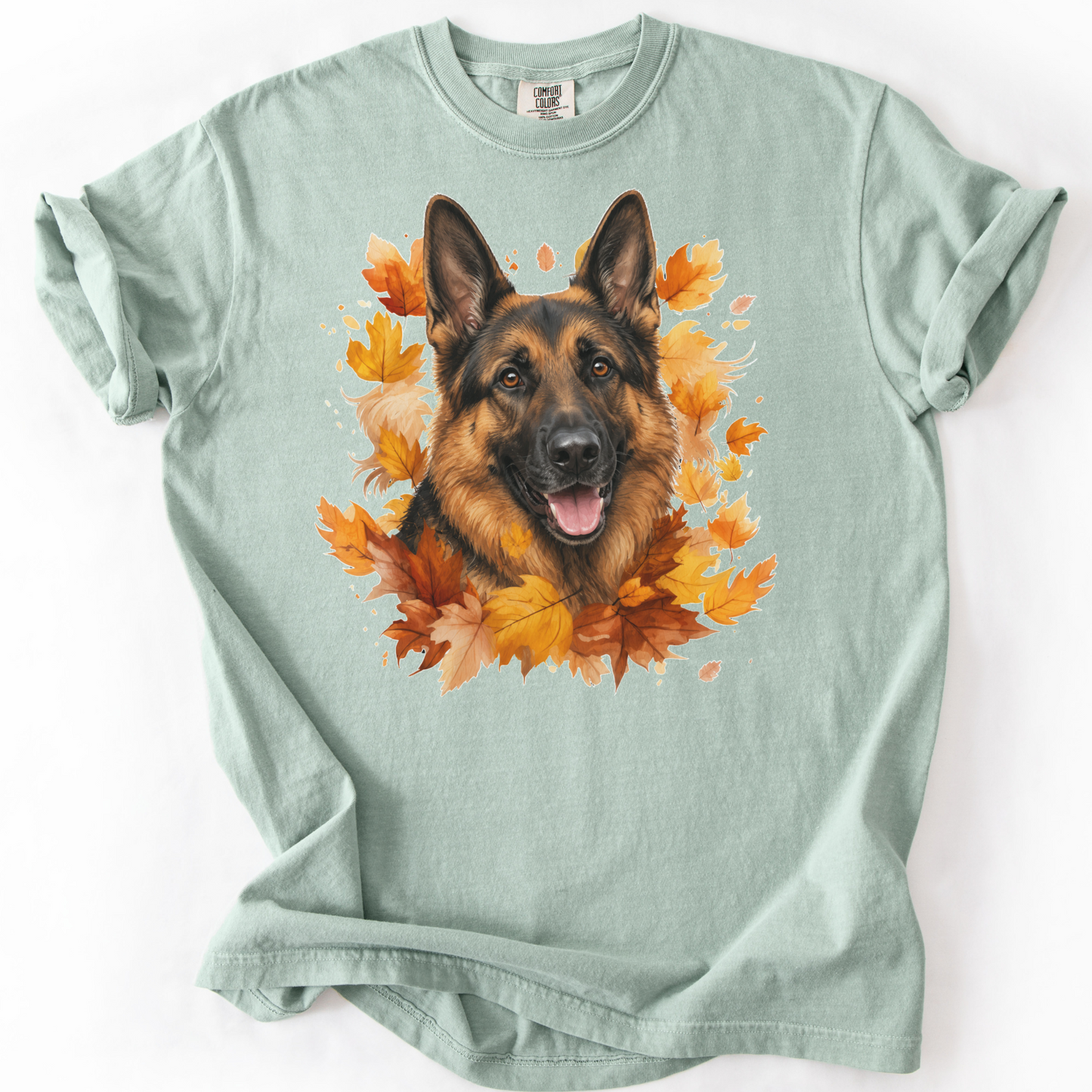 German Shepherd Fall Shirt, Autumn Dog Mom Comfort Colors Tee