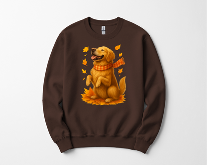 Golden Retriever Fall Shirt, Autumn Dog Sweatshirt, Pet Lover Gift, Cozy Canine Apparel, Seasonal Dog Mom Clothing
