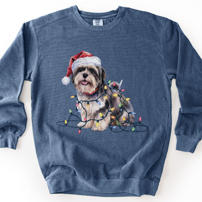 Lhasa Apso Christmas Lights Sweatshirt