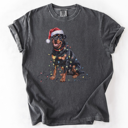 Christmas Rottweiler Shirt, Christmas Lights Dog Tee, Christmas Dog Tee, Rottweiler Mom Tshirt, Gift for Dog Lover, Rottweiler