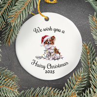 Load image into Gallery viewer, Christmas Papillon Ornament, Christmas Lights Dog Keepsake
