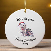 Load image into Gallery viewer, Christmas Maltese Ornament, Christmas Lights Dog Keepsake
