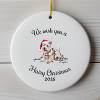 Load image into Gallery viewer, Christmas West Highland Terrier Ornament, Christmas Lights Dog Keepsake
