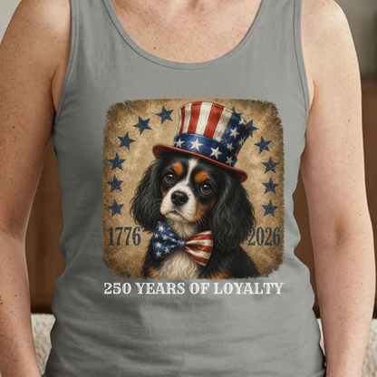 Tricolor Cavalier Patriotic Tank Top, 250 Years of Loyalty