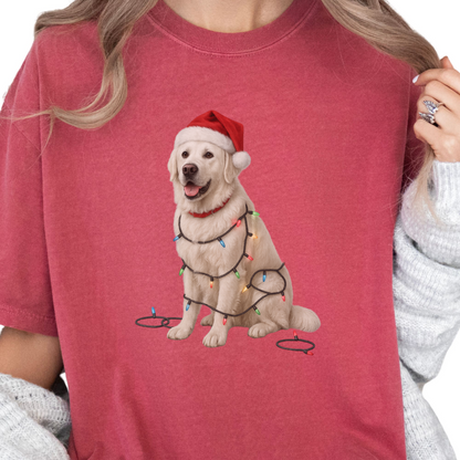 English Cream Golden Retriever Christmas Lights Shirt