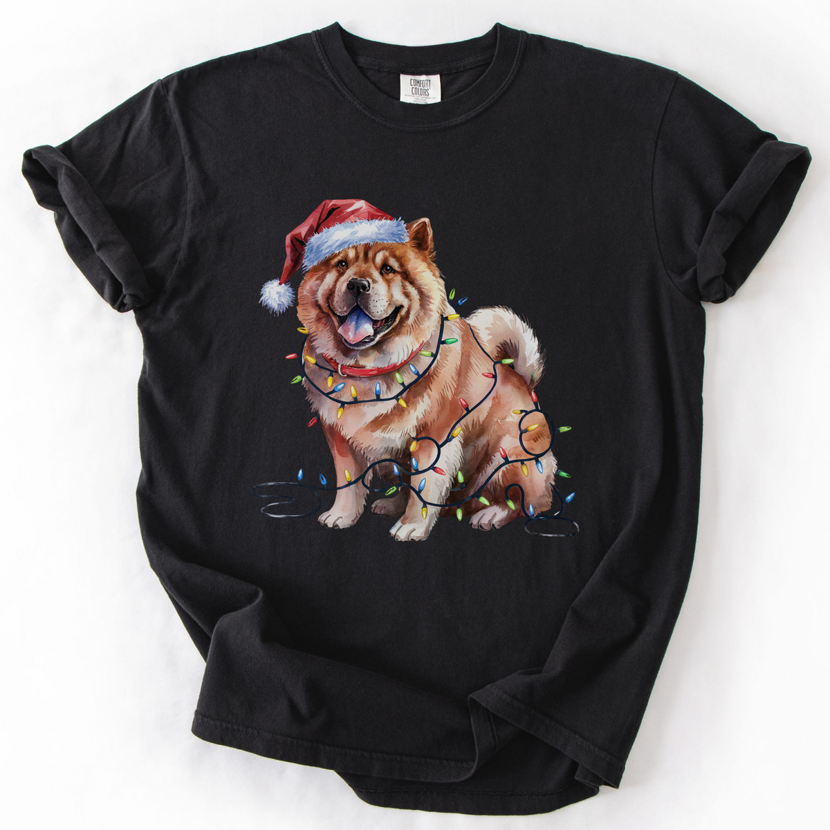 Christmas Chow Chow Shirt, Christmas Lights Dog Tee, Christmas Dog Tee, Chow Chow Mom Tshirt, Gift for Dog Lover, Chow Chow
