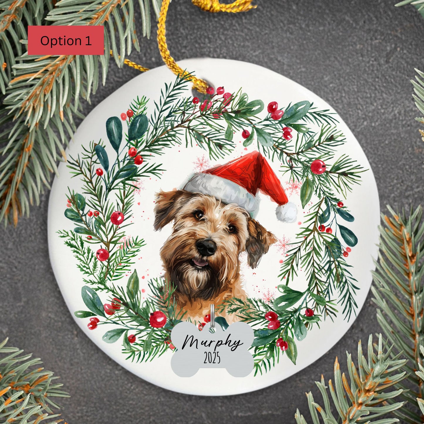 Personalized Soft Coated Wheaten Terrier Christmas Ornament
