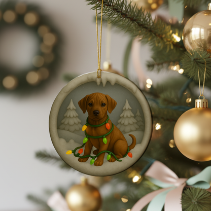 Personalized Rhodesian Ridgeback Christmas 3D Clay-Style Dog Keepsake