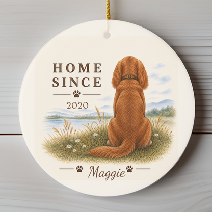 Personalized Ruby Cavalier Ornament, Double Sided Gotcha Day Gift, Custom Dog Keepsake