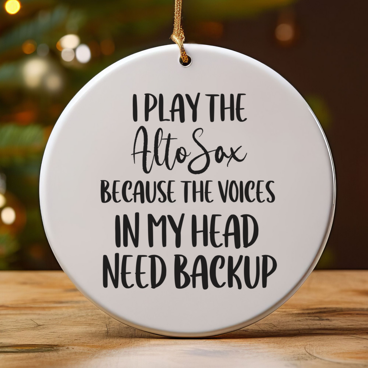 Alto Sax Ornament, Ceramic Musician Gift