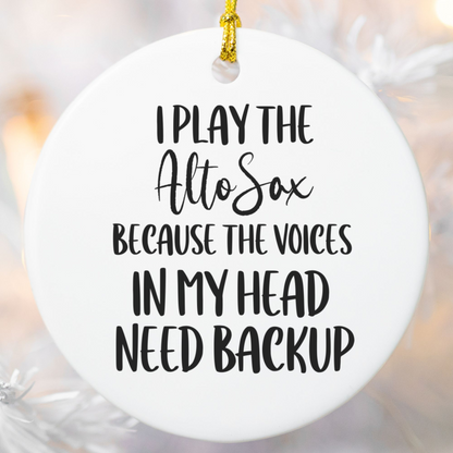 Alto Sax Ornament, Ceramic Musician Gift