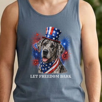 Great Dane Tank Top, Patriotic Let Freedom Bark