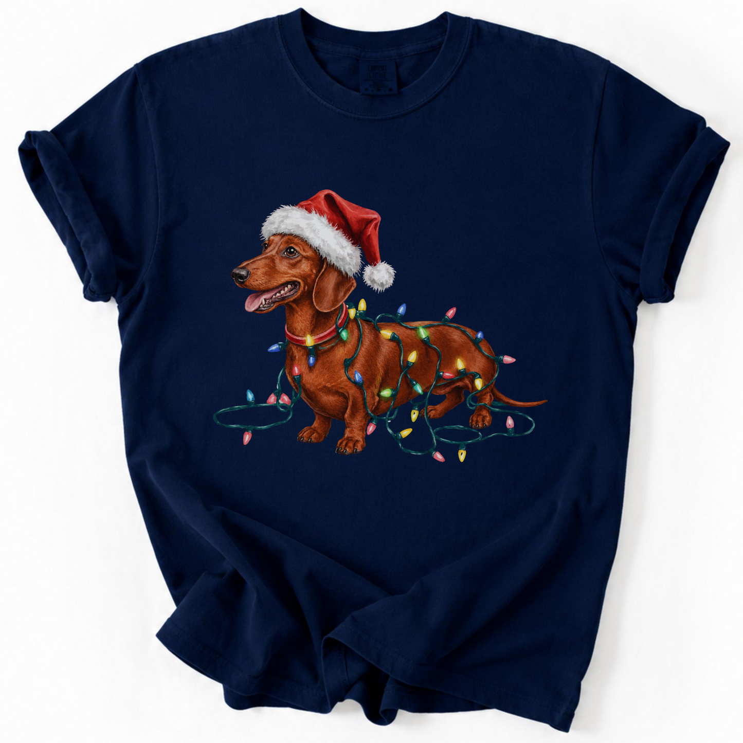 Red Dachshund Christmas Lights Shirt