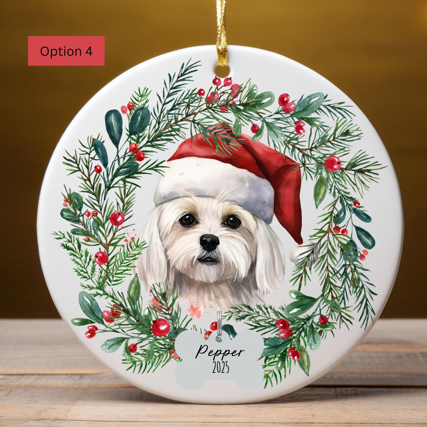 Personalized Bichon Frise Christmas Ornament