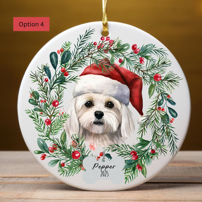 Personalized Bichon Frise Christmas Ornament