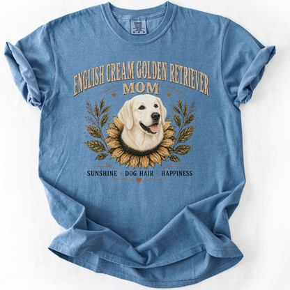 English Cream Golden Retriever Mom Shirt, Sunflower Dog Mom Tee, Retriever Lover Gift