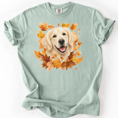 English Cream Golden Retriever Fall Shirt, Autumn Dog Mom Comfort Colors Tee