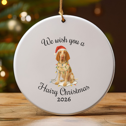 Bracco Italiano Ornament, Personalized Christmas Dog Keepsake, Holiday Pet Lover Gift, Ceramic Holiday Decoration, Custom Date