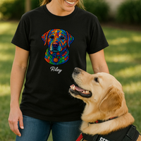 Load image into Gallery viewer, Personalized Pet Shirt — Fractured-Pattern Dog Art on Comfort Colors Tee

