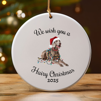 Load image into Gallery viewer, Christmas Weimaraner Ornament, Christmas Lights Dog Keepsake
