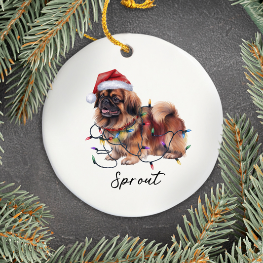 Pekingese Ornament, Personalized Dog Keepsake