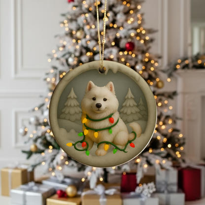 Personalized Samoyed Christmas 3D Clay-Style Dog Keepsake