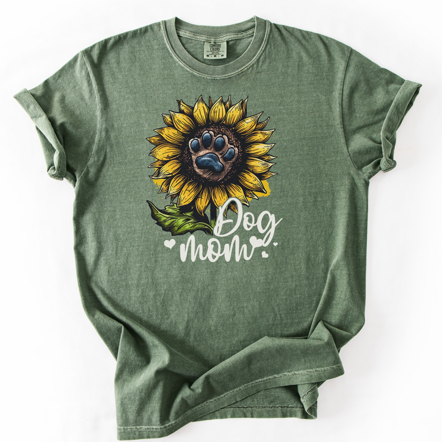 Dog Mom Sunflower Shirt, Paw Print Flower Tee, Cute Dog Lover Gift for Women