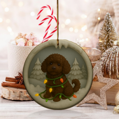 Personalized Portuguese Water Dog Christmas 3D Clay-Style Dog Keepsake