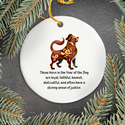Chinese Zodiac Dog Ornament, Year of the Dog Horoscope Gift, Chinese New Year Decor