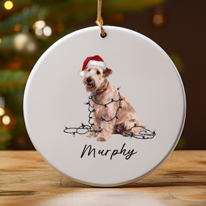 Soft Coated Wheaten Terrier Ornament, Personalized Christmas Decor