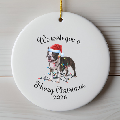 Christmas Boston Terrier Ornament, Christmas Lights Dog Keepsake, Christmas Dog, Boston Terrier Mom, Gift For Dog Lover, Boston Terrier