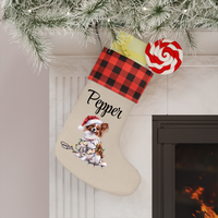 Load image into Gallery viewer, Personalized Papillon Christmas Stocking, Holiday Decor Gift for Pet Lovers
