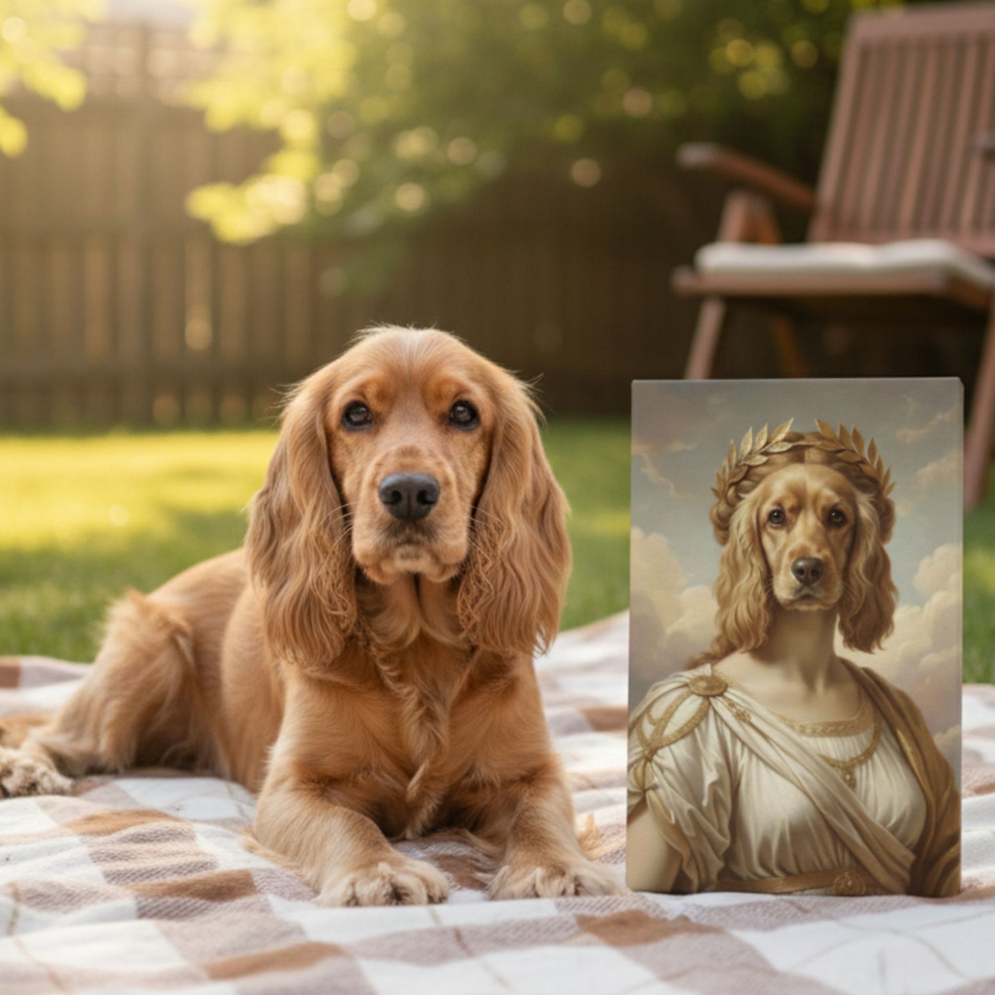 Personalized Dog Portrait, Custom Greek God Pet Canvas Art
