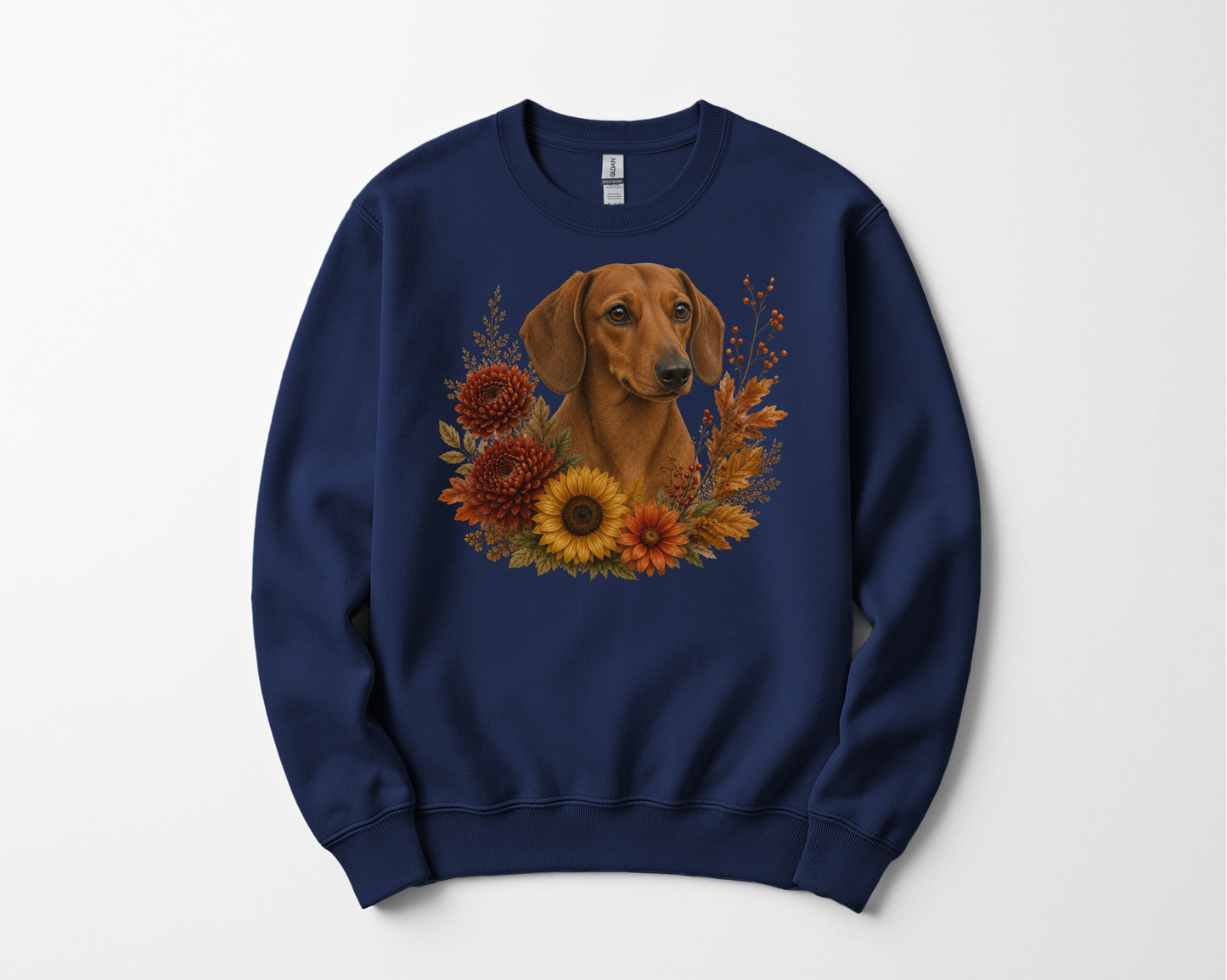 Red Dachshund Autumn Floral Sweatshirt