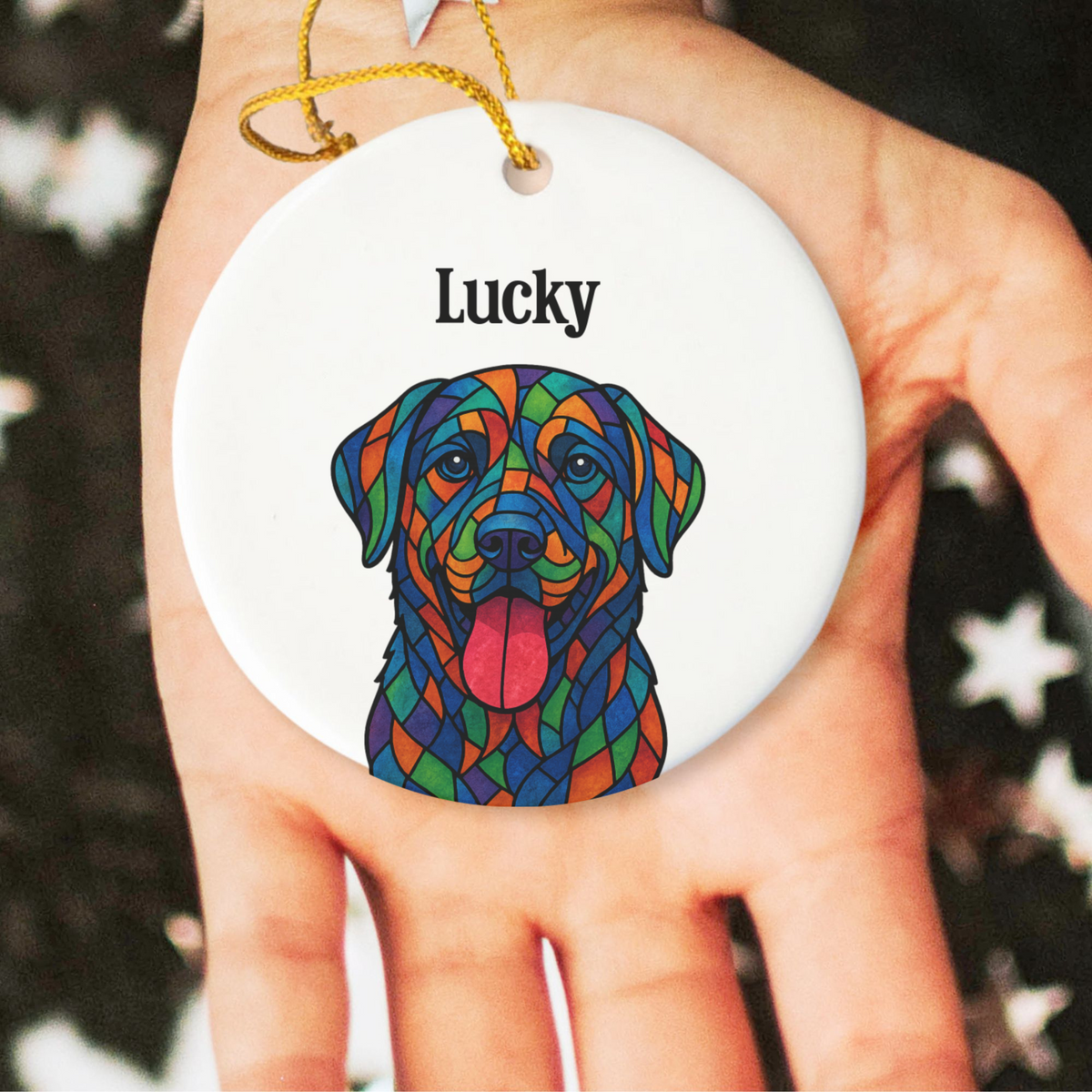 Personalized Geometric Pet Ornament