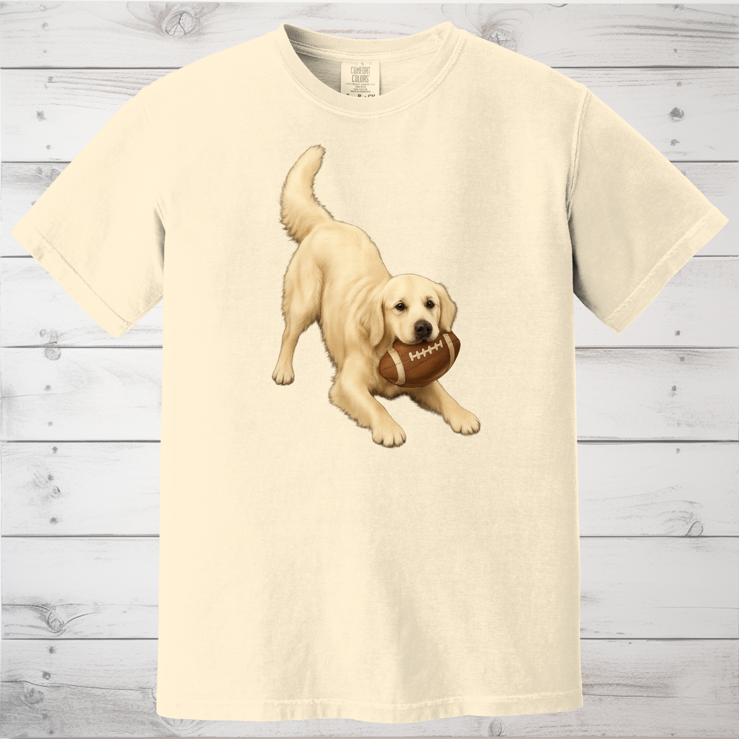English Cream Golden Retriever Football Shirt