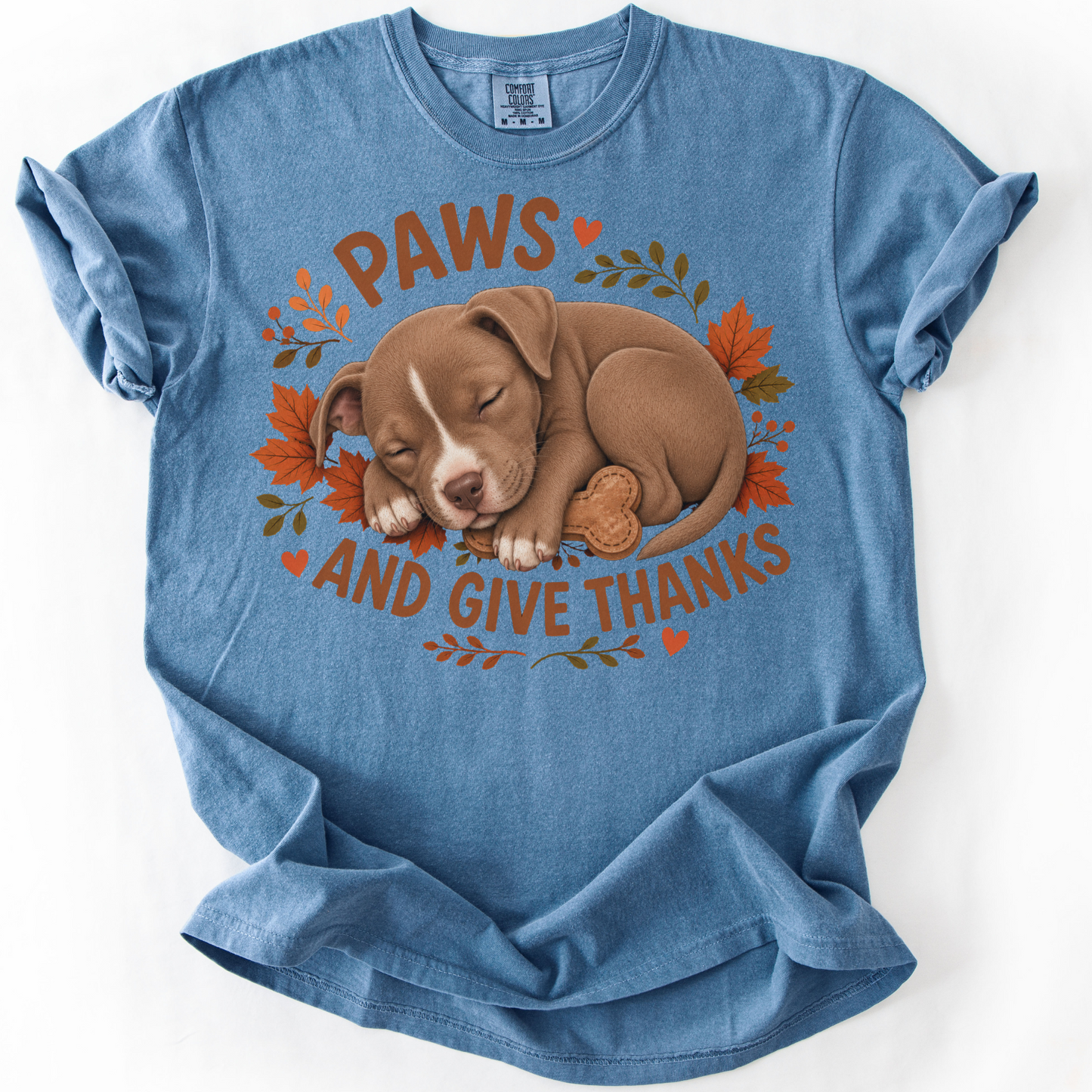 Pitbull Thanksgiving Shirt, Paws Give Thanks Tee, Fall Pit Bull Dog Lover Gift