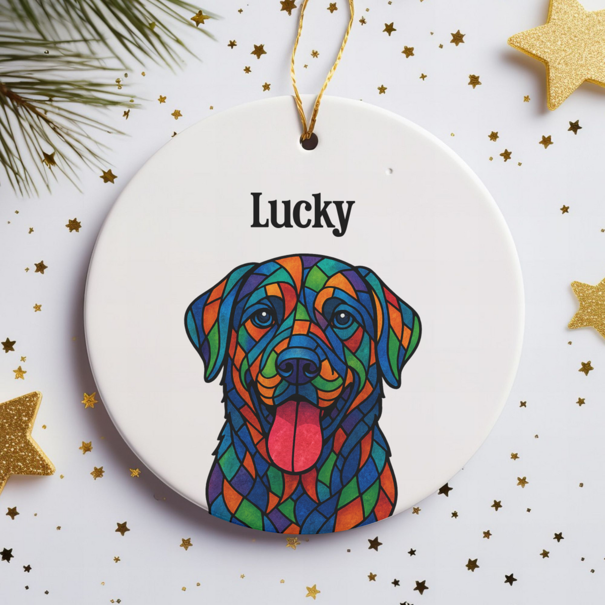 Personalized Geometric Pet Ornament