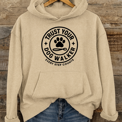 Dog Walker Hoodie, Pet Lover Sweatshirt, Cozy Funny Gift for Dog Walkers, Unisex Apparel, Step Counter Sweater