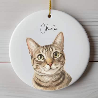 Custom Watercolor Pet Memorial Ornament with Name